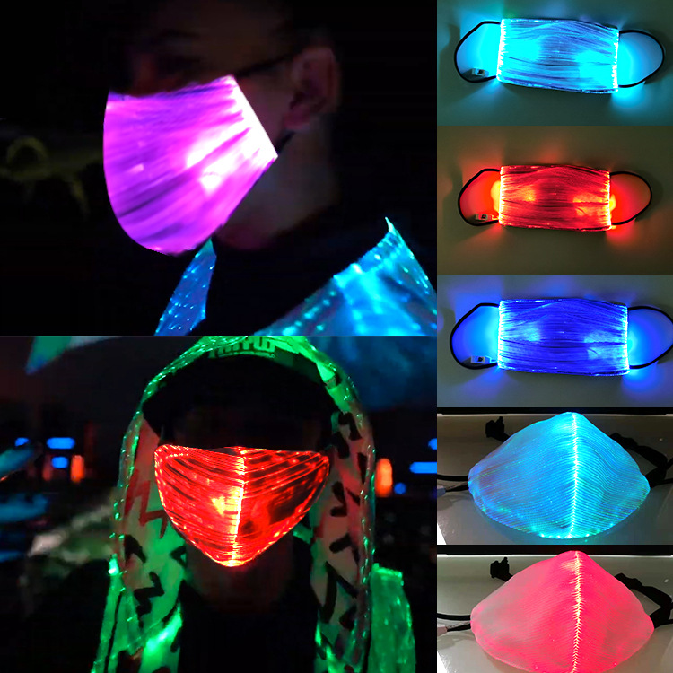 SOURCE Factory in stock nightclub masquerade Halloween LED optical fiber Luminous Mask Luminous Mask mask