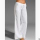 2023 New Cross-border European and American Amazon Women's High Waist Wide Leg Pants Big Foot Pocket Cotton and Linen Casual Pants for Women
