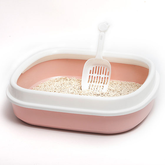 P spot wholesale high side with cat litter shovel anti-splash Oval semi-closed medium cat toilet pet litter box