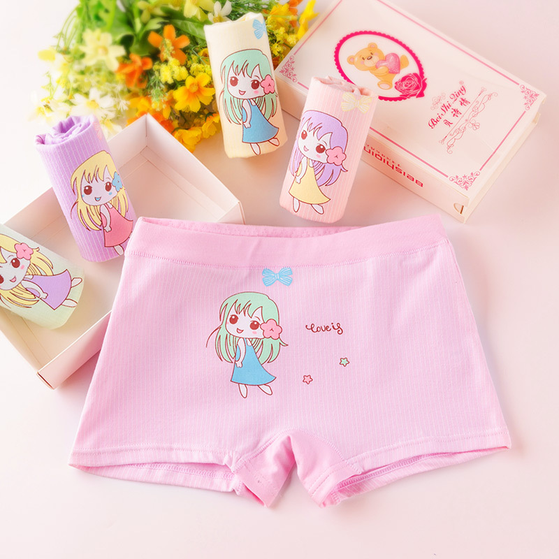 Children's underwear women's boxer pure pants cotton children's underwear baby underwear manufacturers wholesale a generation of hair