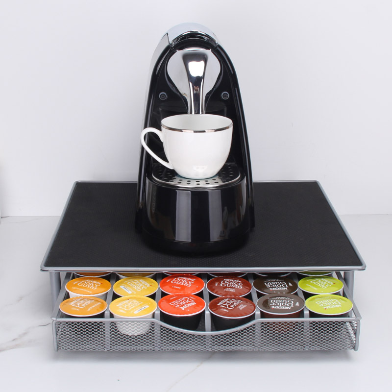 Fengyue factory wholesale creative drawer type multi-interest cool capsule storage box metal coffee rack coffee storage rack