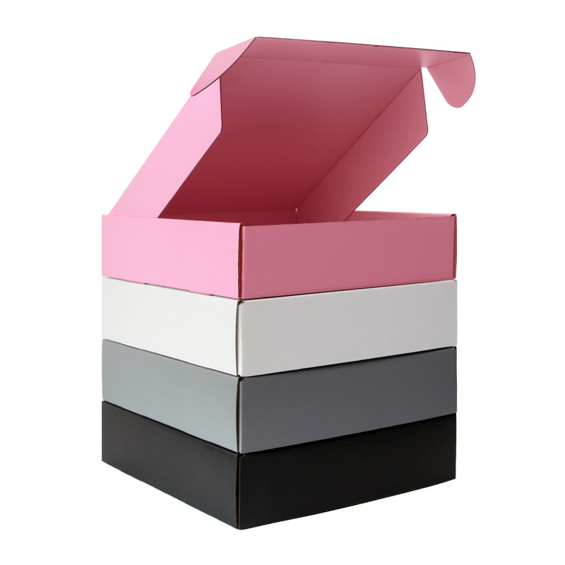 Color aircraft box universal packaging box Black Pink corrugated paper storage transport Kraft carton factory direct supply