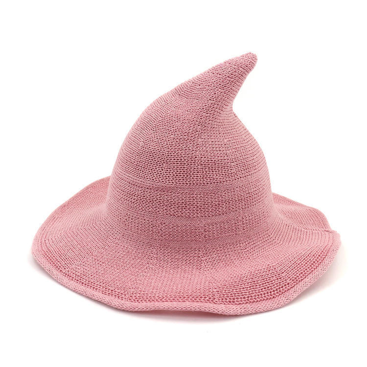 Korean style women's Wizard pointed-top wide brim breathable cotton wizard top hat spring and summer women's fisherman sun-proof funny basin hat female