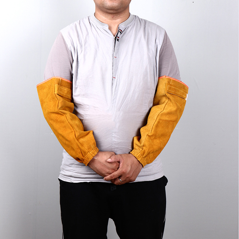 Pure cowhide sleeve welding sleeve anti-scald high temperature resistant welder sleeve anti-spark heat insulation wear-resistant labor protection sleeve