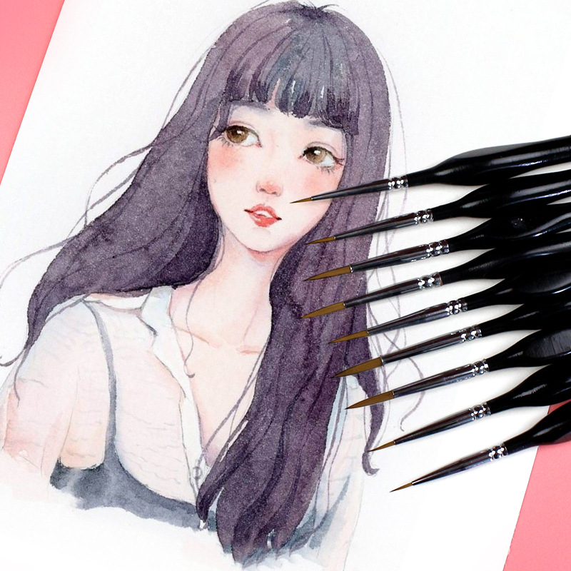 Gouline pen watercolor gouache acrylic digital oil painting triangle Black Rod art hand-painted ink painting meaning wolf brush stroke pen