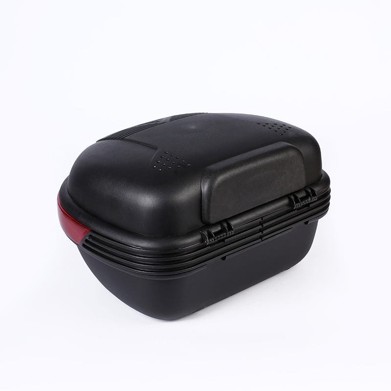Black motorcycle trunk luminous reflector electric car trunk double-layer rainproof rear trunk wholesale