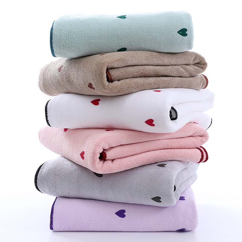 Wholesale fine fiber cartoon large bath towel soft absorbent love beach towel stall stall a generation of hair