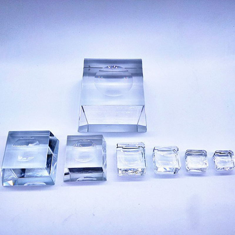 60mm80mm crystal ball base wooden base trapezoidal square glass base wooden support double-layer base decoration