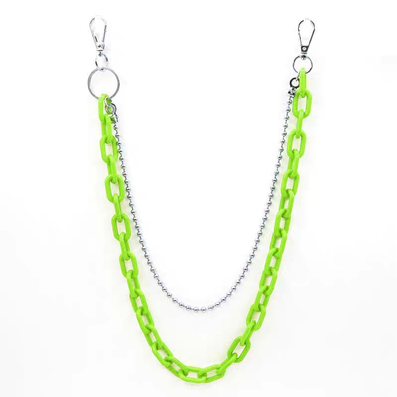 European and American cross-border jewelry acrylic color fluorescent chain waist chain female punk retro plastic body chain wholesale
