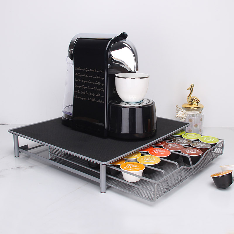 Fengyue factory wholesale creative drawer type multi-interest cool capsule storage box metal coffee rack coffee storage rack