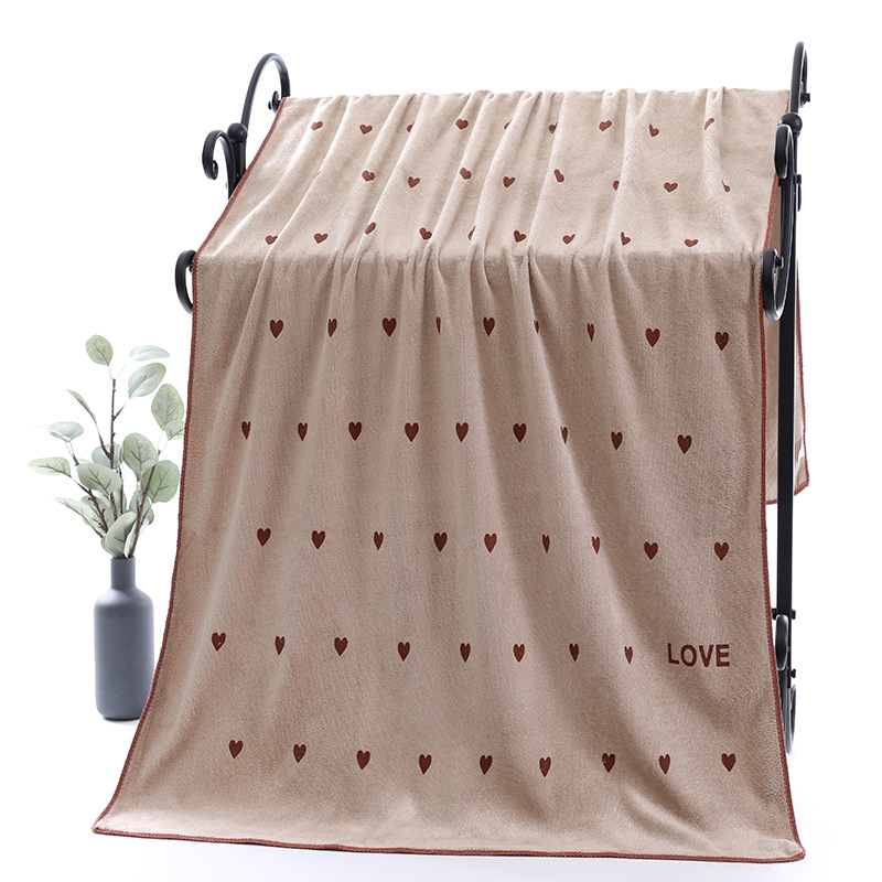Wholesale fine fiber cartoon large bath towel soft absorbent love beach towel stall stall a generation of hair