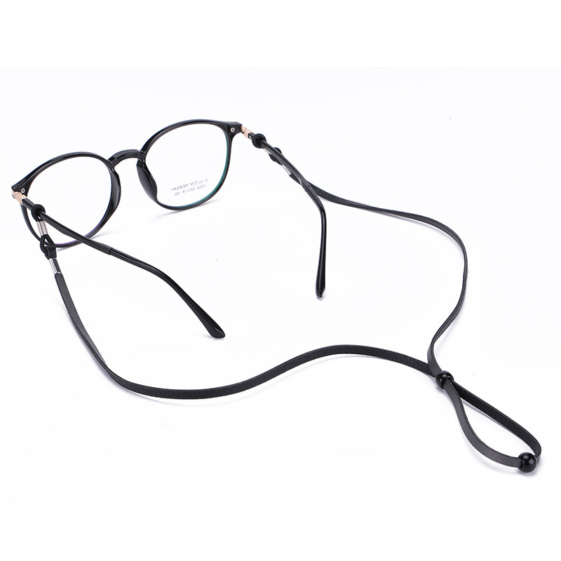 Adjustable Glasses Rope New Leather Glasses Rope Anti-shedding Glasses Chain Advanced Sense Anti-shedding Lanyard Leather Wholesale