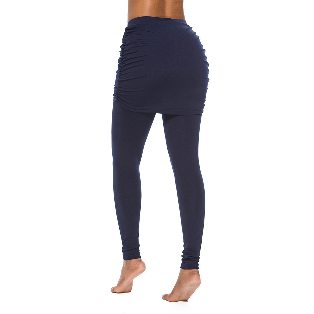 2020 cross-border hip side pleated skirt fake two-piece bottoming skirt stretch sports pants