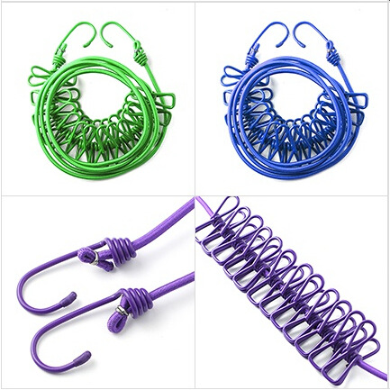 12-clip invisible clothesline indoor non-perforated retractable clothesline outdoor one-pull tight drying socks drying line