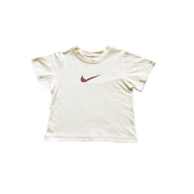 2025 summer new boys and girls cotton T-shirt Korean children round neck bottoming shirt baby short sleeve top