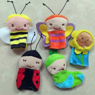 New Finger Doll Bee Butterfly Ladybug Caterpillar Sunflower Show Muppet Plush Toy Factory Wholesale