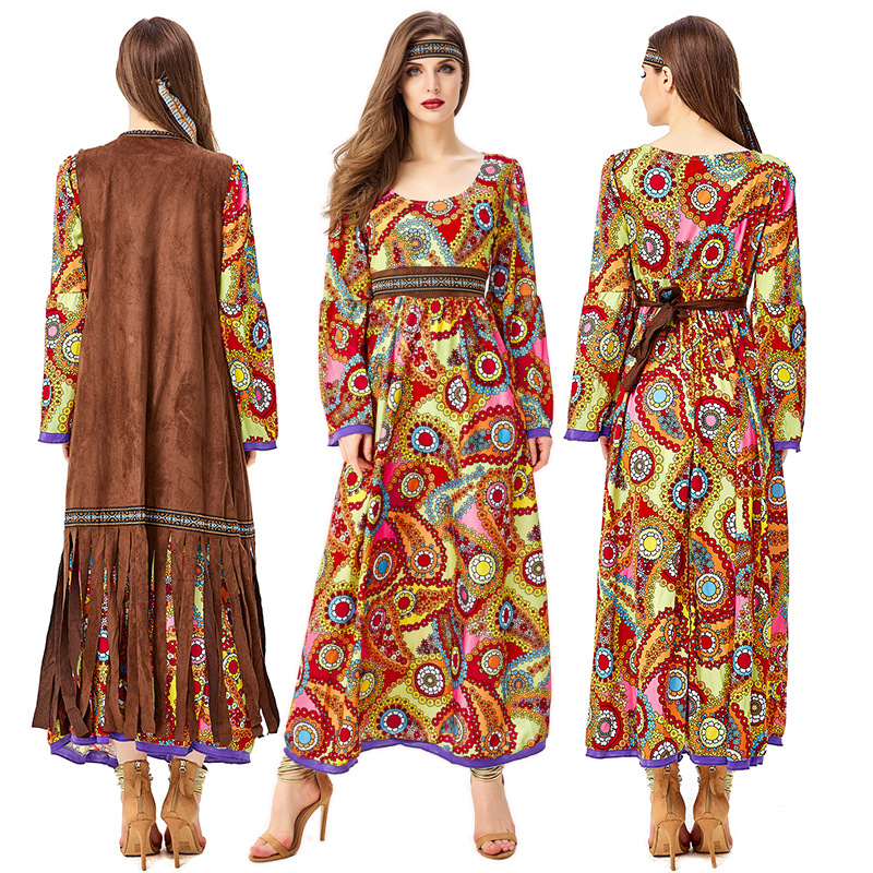70 s Retro Disco Hippy costume hippie costume Actress Primitive Tribal Goddess