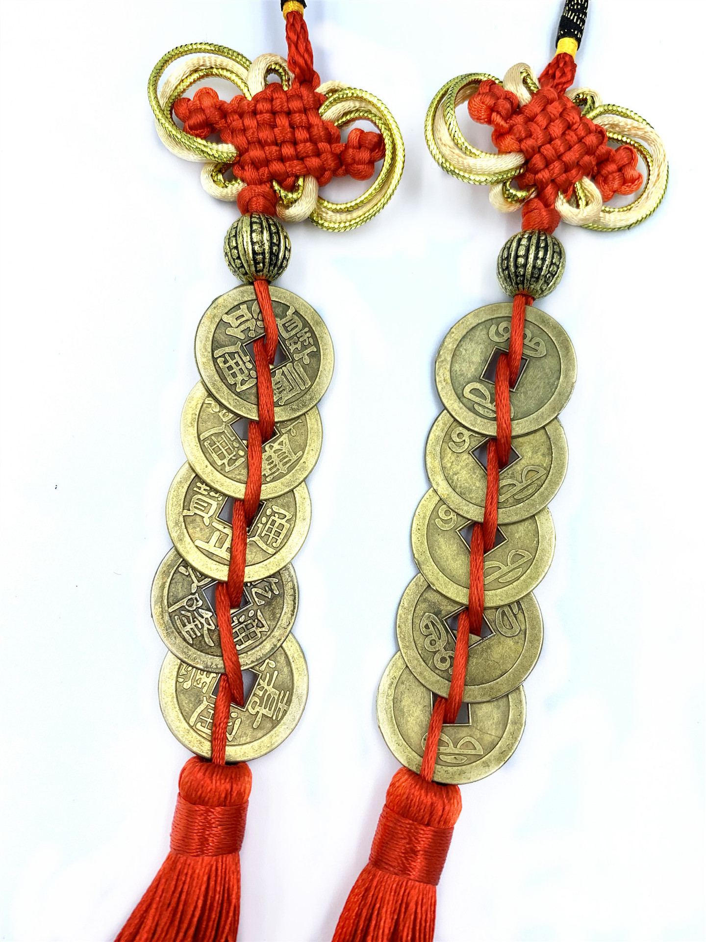 Factory Direct Supply Phnom Penh Chinese Knot Five Emperors Copper Coin String Ancient Coin Pendant Home Door and Window Car Hanging