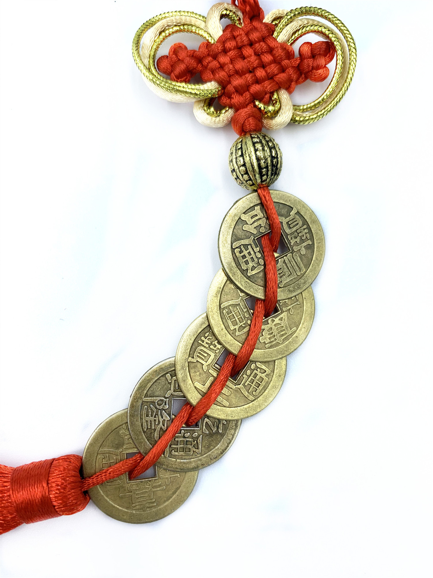 Factory Direct Supply Phnom Penh Chinese Knot Five Emperors Copper Coin String Ancient Coin Pendant Home Door and Window Car Hanging