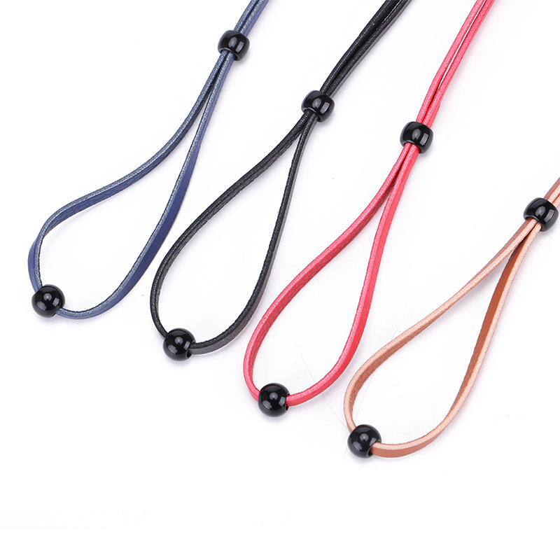 Adjustable Glasses Rope New Leather Glasses Rope Anti-shedding Glasses Chain Advanced Sense Anti-shedding Lanyard Leather Wholesale