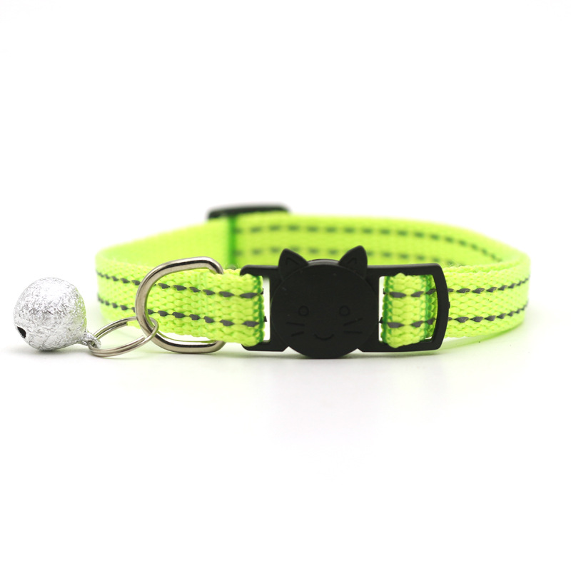 Pet Cha Cha Pet 1.0 Reflective Silk Frosted Bell Collar Cat Dog Collar Cat Head Safety Buckle Collar