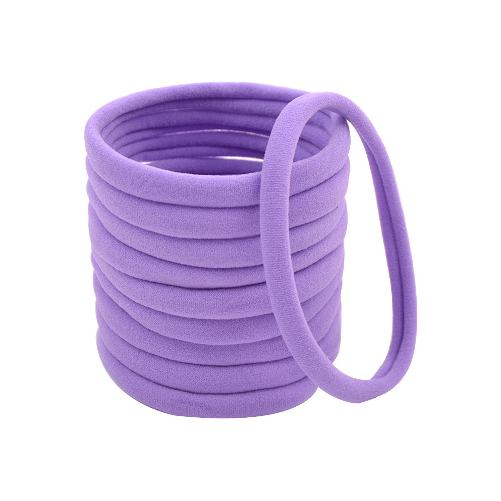 European and American Candy Color Hair Ring Fashion Nylon Traceless Children's Elastic Hair Rope Skin Color Hair Band Simple Hair Rope 267
