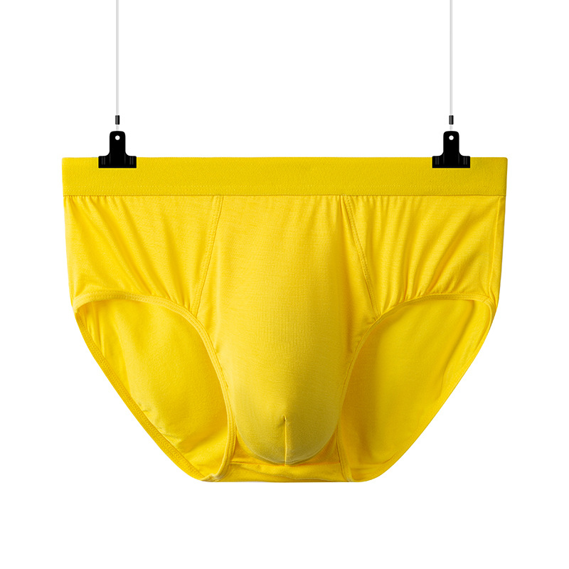 SOURCE manufacturer men's underwear mid-waist briefs summer thin underwear white yellow youth comfortable breathable pants