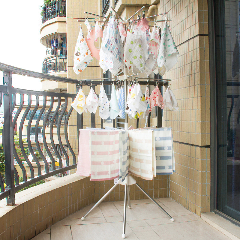 Baby Drying Rack Baby Diaper Rack Stainless Steel Floor-standing Folding Rack Children's Towels Balcony Drool Towel Drying Rack