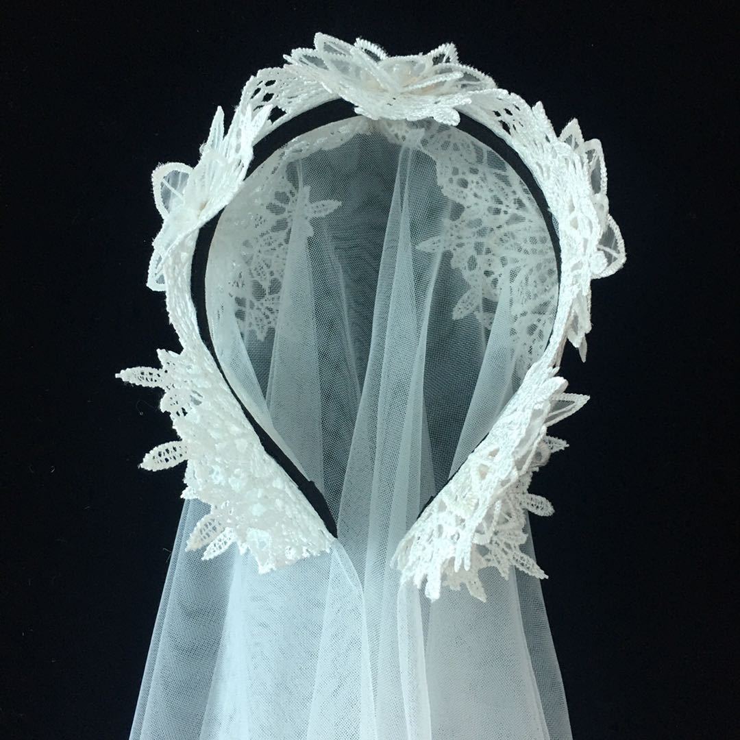 Vintage Hat-style Head Yarn Lace Diamond Pearl Small Clip Headdress Bridal Cheongsam Accessories 2019 New Women's Soft Yarn