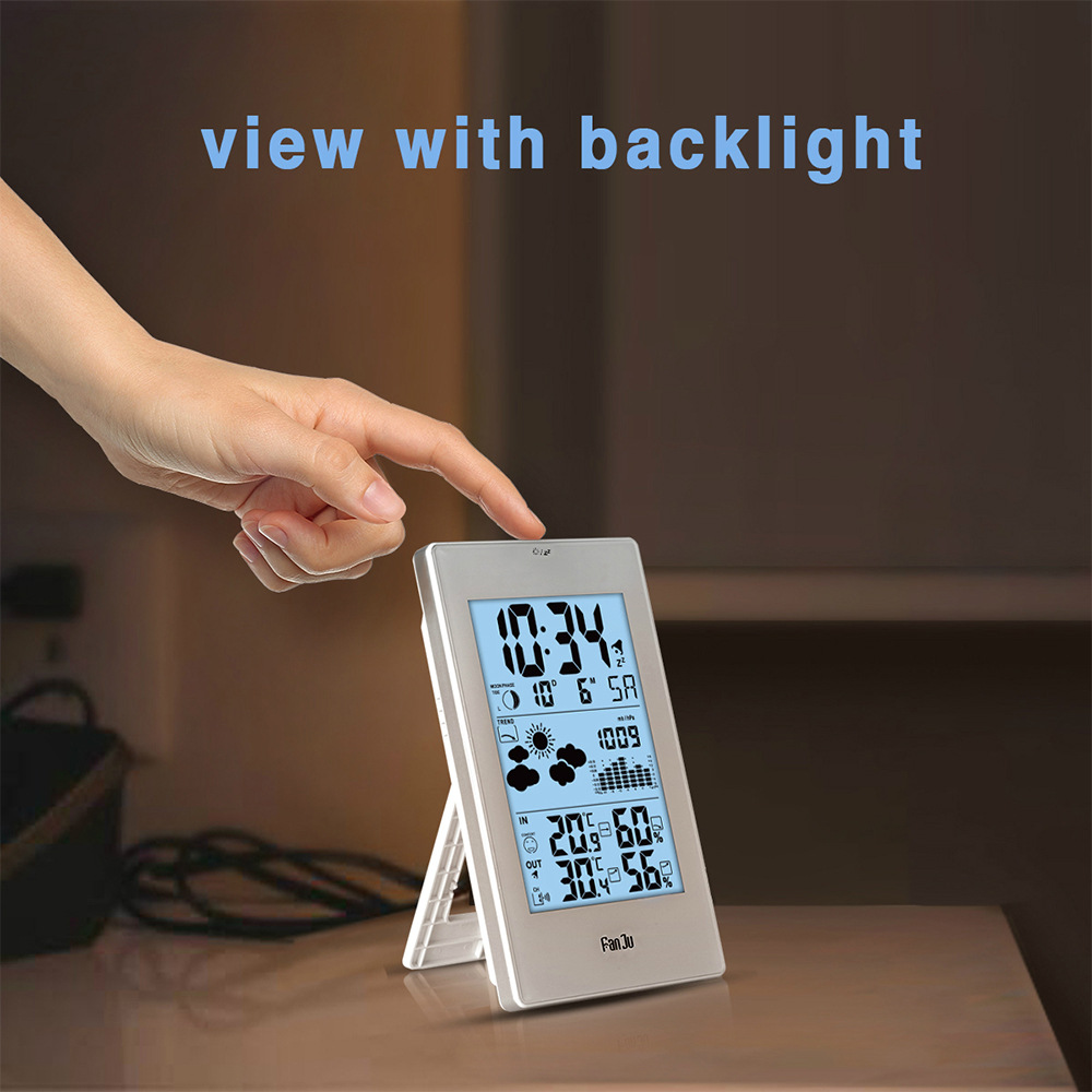 Hangable weather clock 3352 weather forecast perpetual calendar electronic clock indoor and outdoor temperature and humidity alarm clock snooze clock