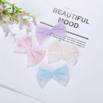 Korean style loose powder mesh glitter star bow children's hairpin hair rope material DIY hair accessories headdress accessories