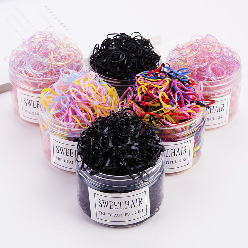 Children's Headwear Girl's Rubber Band Hair Band Disposable Black Rubber Band Thickened Baby's Hair Tie without HAIR