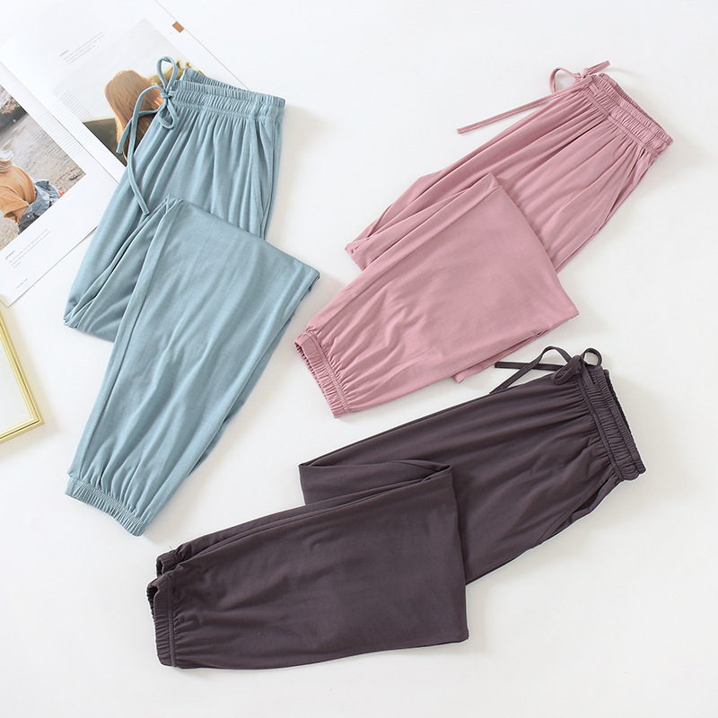 Pajama Pants Women's Trousers Spring and Summer Thin Modal Loose Casual Large Size Home Pants Solid Color Anti-mosquito Legs for Outer Wear