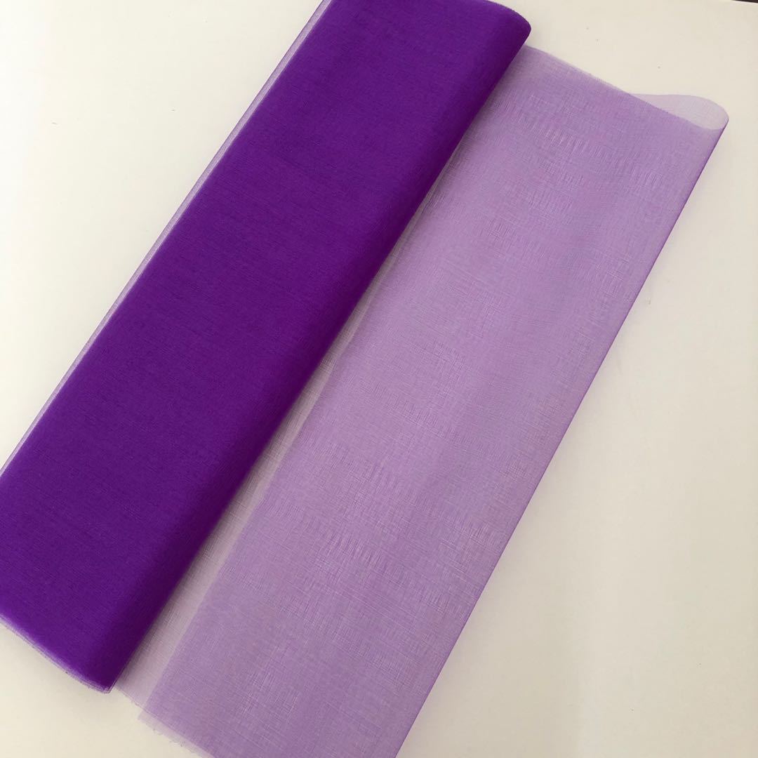 Cross-border in stock wedding decoration snow yarn 50cm * 5M flower packaging gauze curtain OPP paper-free tube packaging crystal yarn