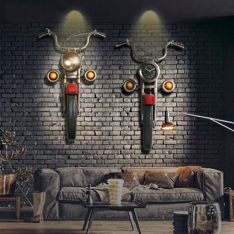 American Retro Three-dimensional Harley Motorcycle Head Bar Restaurant Internet Cafe Industrial Background Wall Decoration Wall Hanging Piece