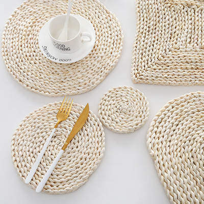 Japanese-style natural corn husk grass mat thickened heat-insulating tea mat table mat heat-resistant casserole plate mat gourmet household