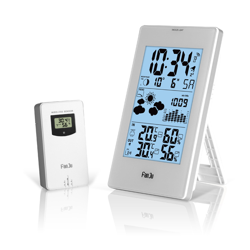 Hangable weather clock 3352 weather forecast perpetual calendar electronic clock indoor and outdoor temperature and humidity alarm clock snooze clock