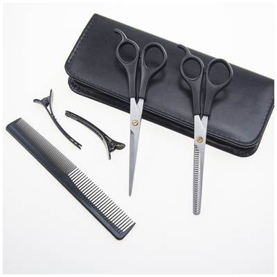 Factory Direct supply hairdressing tools suit household flat scissors tooth scissors hair trimming hairdressing combination in stock wholesale