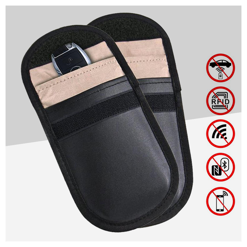 New foreign trade hot double-layer round car key shielding key case radiation-proof mobile phone bag signal shielding bag