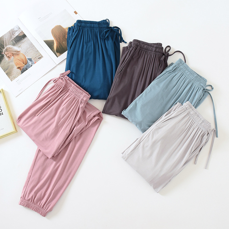 Pajama Pants Women's Trousers Spring and Summer Thin Modal Loose Casual Large Size Home Pants Solid Color Anti-mosquito Legs for Outer Wear