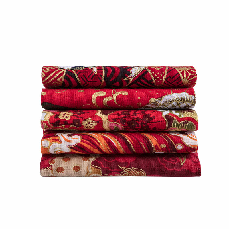 Bronzing cotton patchwork fabric group fabric stall cloth head wholesale and wind printing floral diy handmade doll cloth