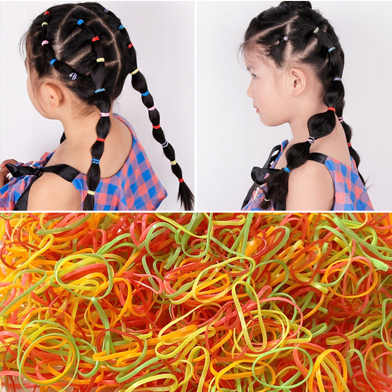 Children's Headwear Girl's Rubber Band Hair Band Disposable Black Rubber Band Thickened Baby's Hair Tie without HAIR