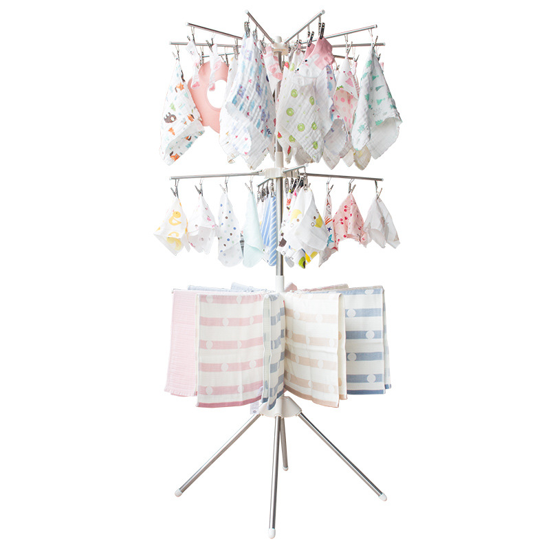 Baby Drying Rack Baby Diaper Rack Stainless Steel Floor-standing Folding Rack Children's Towels Balcony Drool Towel Drying Rack