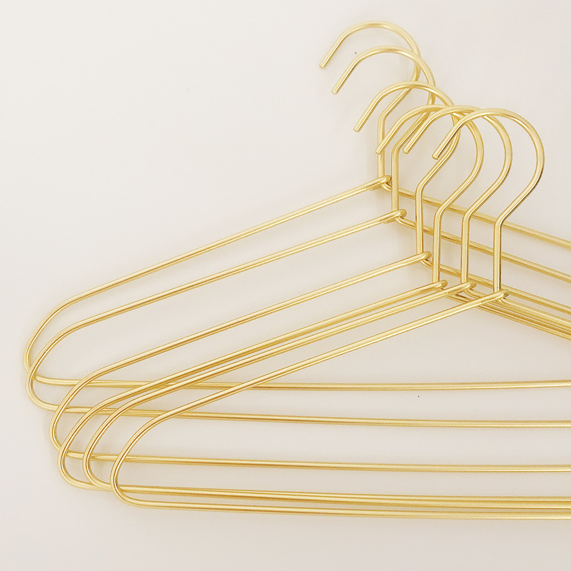 Gold Unprinted Same Style Aluminum Alloy Clothes Hanger Silver Space Aluminum Clothes Hanging Metal Non-rusting Non-slip Clothes Bracing Clip