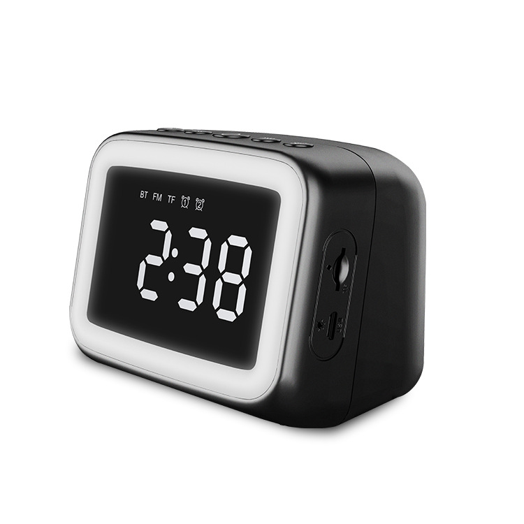 Bluetooth speaker cross-border explosions factory direct supply mini mirror clock nightlight card FM gift Bluetooth stereo