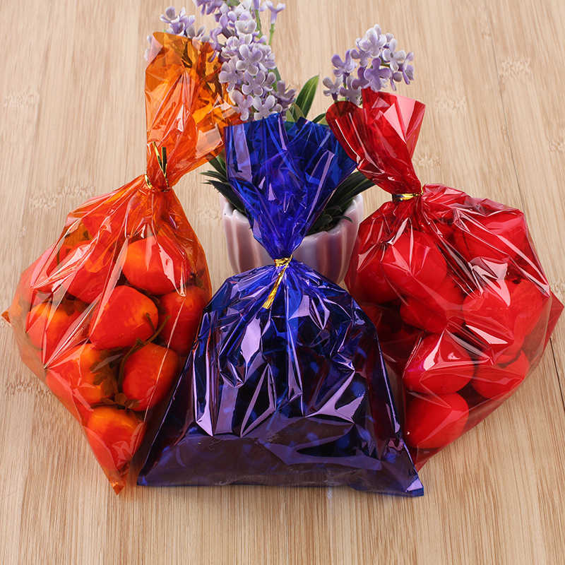 Summer new cellophane packaging bag color flat pocket cross-border hot biscuit gift packaging bag 100 pcs/bag