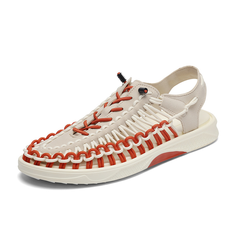 Cross-border Men's Sandals New Men's Summer Fashionable Woven Casual Beach Shoes Vietnam Rome Sandals Tracing Shoes
