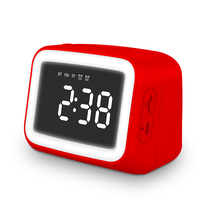 Bluetooth speaker cross-border explosions factory direct supply mini mirror clock nightlight card FM gift Bluetooth stereo