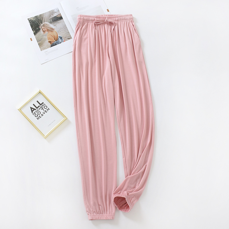 Pajama Pants Women's Trousers Spring and Summer Thin Modal Loose Casual Large Size Home Pants Solid Color Anti-mosquito Legs for Outer Wear