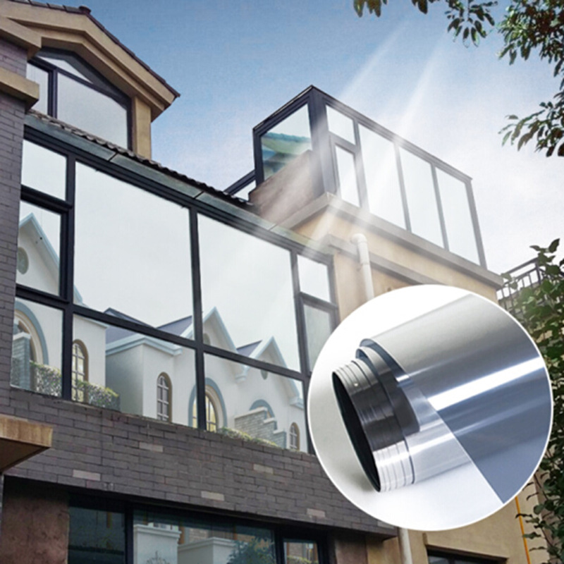 Silver glass window sunscreen insulation film manufacturers wholesale one-way perspective shading explosion-proof UV film Paper